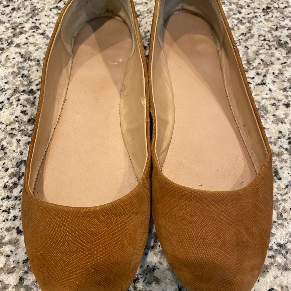 Brown suede flats